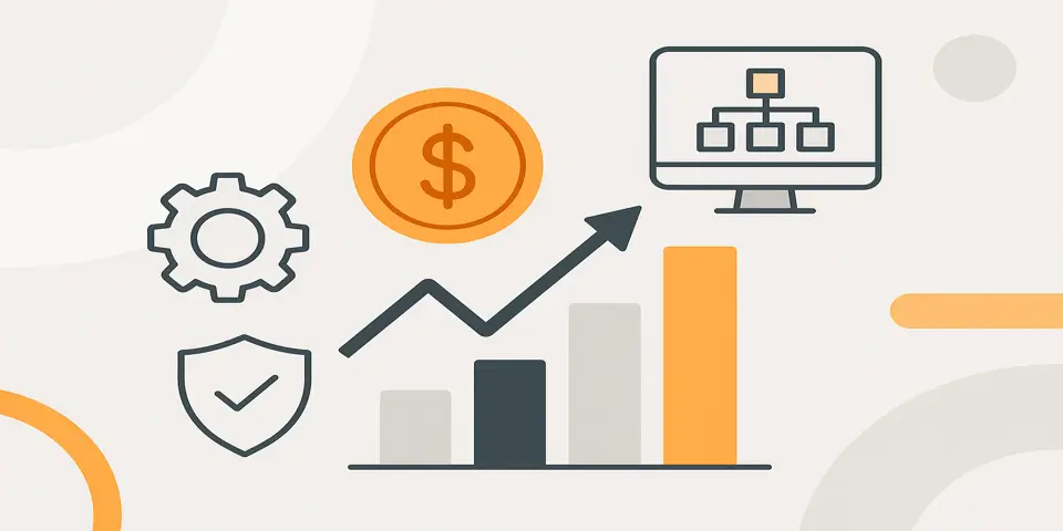 Abstract gradient shapes representing data analytics and business innovation
