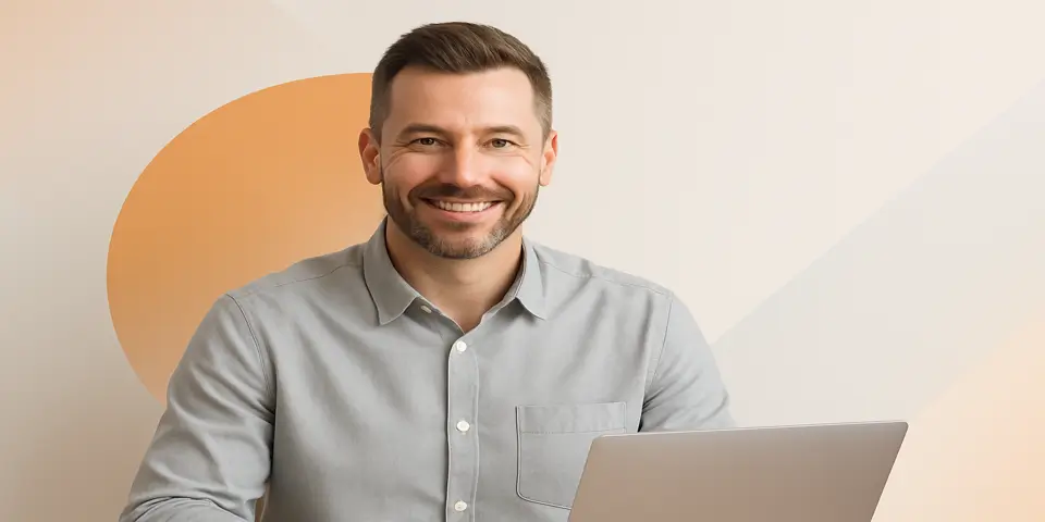 Professional using a laptop to explore IT trends and analytics