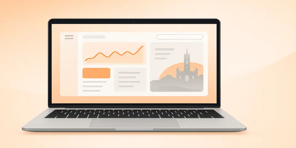Laptop displaying data analytics dashboard symbolizing IT innovation