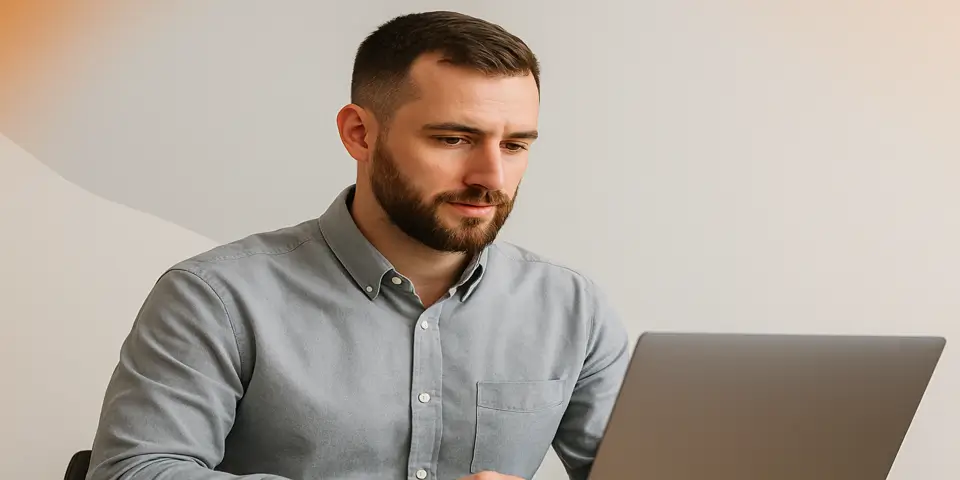 Focused IT expert analyzing performance data and system analytics