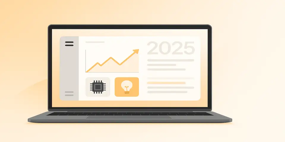 Laptop displaying global outsourcing network and digital analytics dashboard.