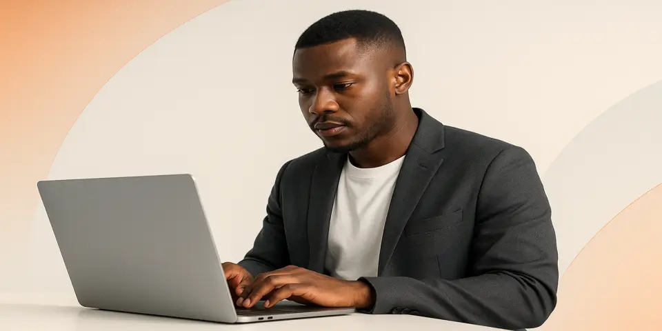 Professional analyzing IT performance data on a digital dashboard.