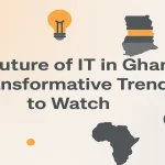 Futuristic IT innovation visuals highlighting Ghana’s digital transformation trends.