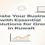 Modern IT visuals showcasing business growth and digital innovation in Kuwait.