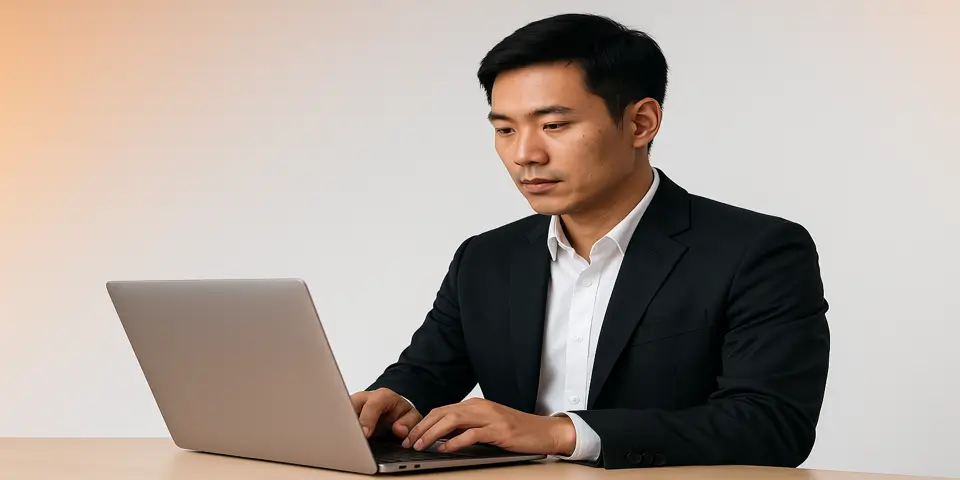 IT expert analyzing business data for innovation and digital success in Thailand.