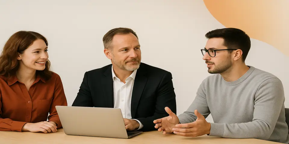 Team of IT professionals collaborating to deliver outsourced business solutions.