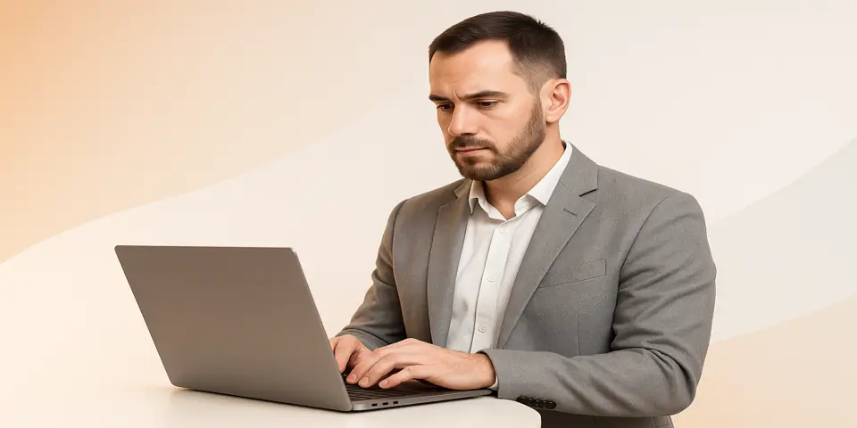 Focused IT expert analyzing data to optimize outsourced services and ROI.