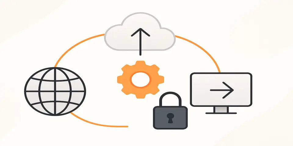 Minimalistic digital network design symbolizing connected business technologies.