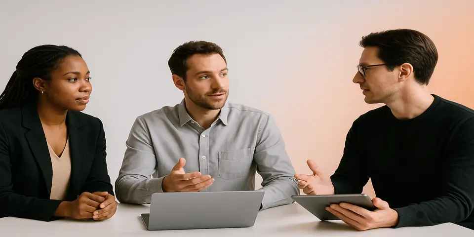 Professional analyzing IT performance data on a digital dashboard.