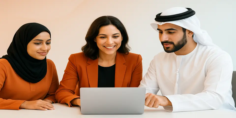 Professional using a laptop to analyze emerging IT trends.