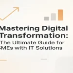 Title banner showing digital transformation and IT innovation icons.