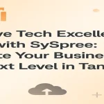 Title banner showing tech innovation and business growth concepts.