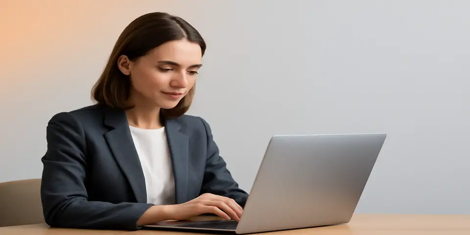 An IT professional working on a laptop to develop business growth strategies.