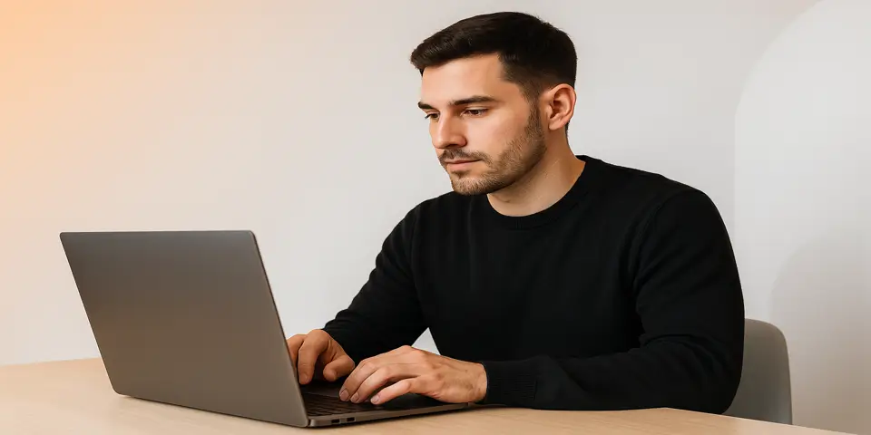 IT specialist analyzing data on a digital interface.