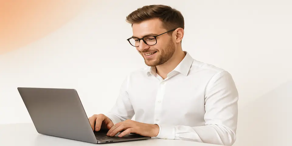 Developer analyzing web analytics dashboard on a computer screen.