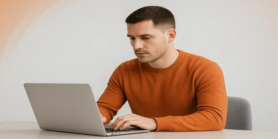 Business professional using AI analytics on digital tablet.