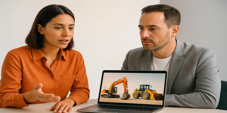 Group of professionals discussing AI-powered equipment strategies.