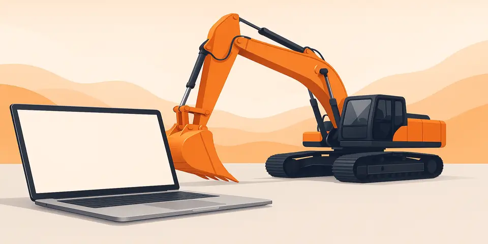 Laptop displaying AI-driven sales dashboard for equipment industry.