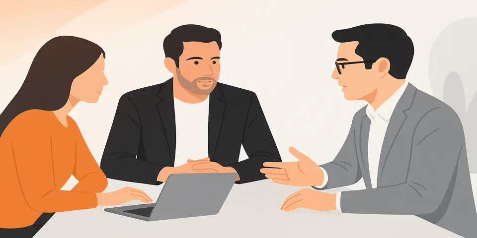 Professional using laptop and analyzing business efficiency metrics