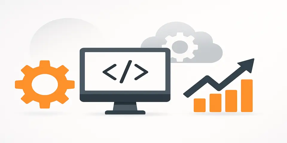 Digital workflow icons representing SME business efficiency and IT solutions