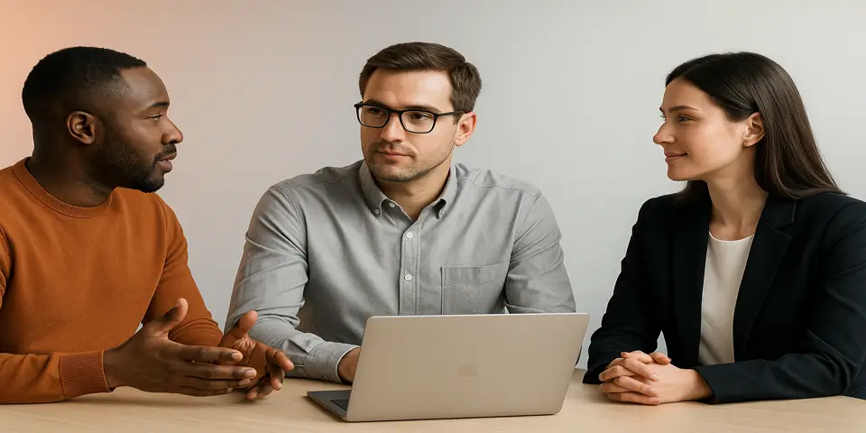Team of engineers collaborating on digital manufacturing strategies