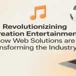 Digital screens and entertainment visuals symbolizing innovation in recreation