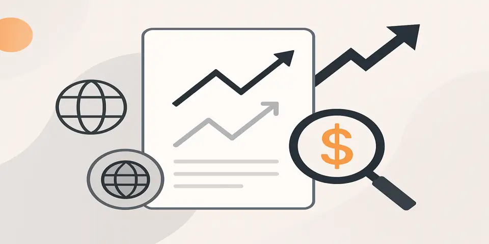 Abstract gradient pattern representing global finance and technology.