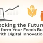 Modern digital concept showing transformation of the feeds business through innovation.
