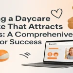 Modern daycare website design concept showcasing digital innovation.