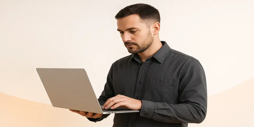 Developer coding an educational web platform for technical institutions.