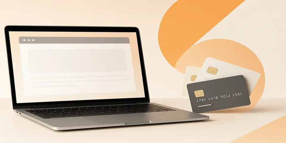 Laptop screen displaying credit analytics powered by web technology.