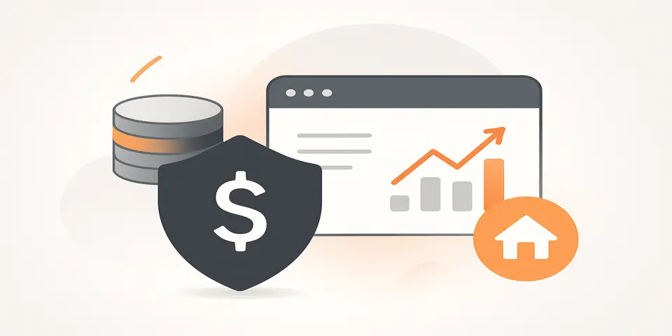 Abstract web design shapes reflecting financial technology innovation.