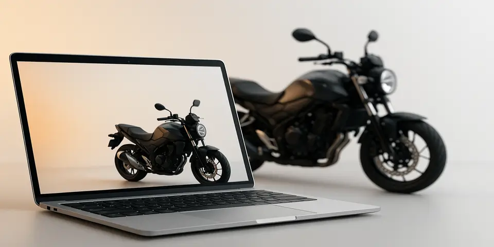 Laptop showing analytics dashboard for dealership performance metrics.