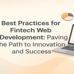 Fintech website dashboard with credit cards and growth charts.