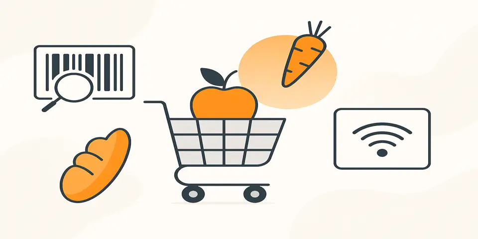 Abstract gradient representing digital transformation in retail.