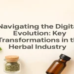 Herbal products and digital analytics dashboard representing innovation.
