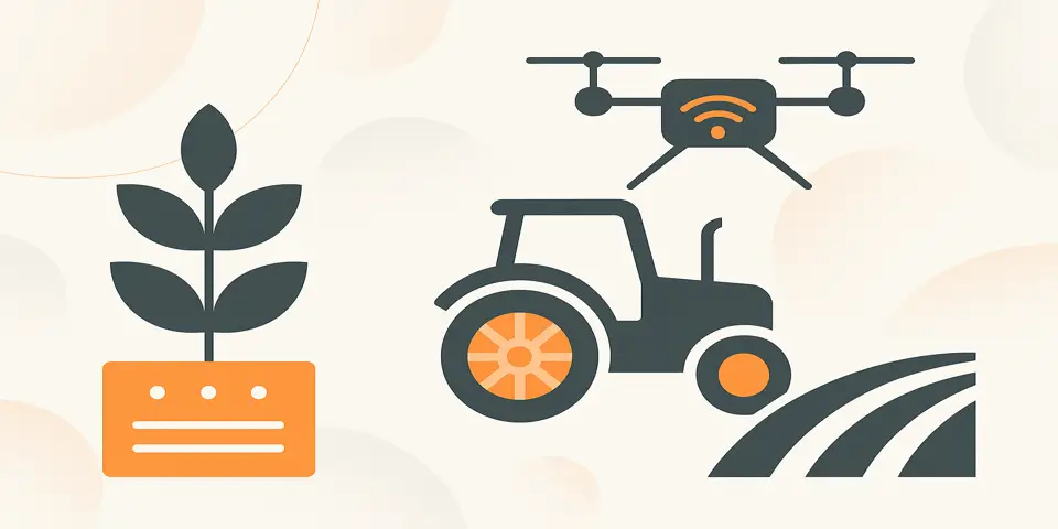 Abstract gradient symbolizing digital growth in agriculture.