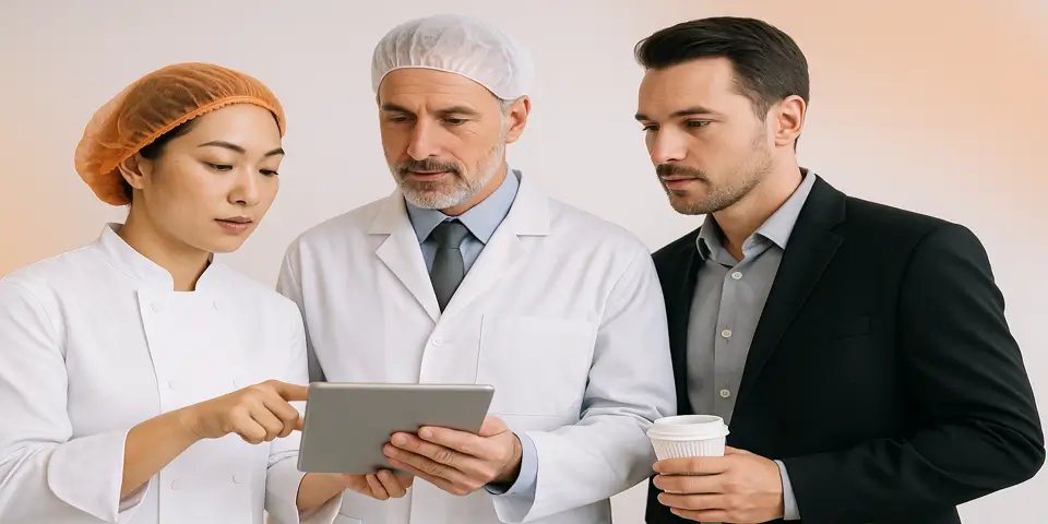 collaborating with digital tools to optimize food production processes.