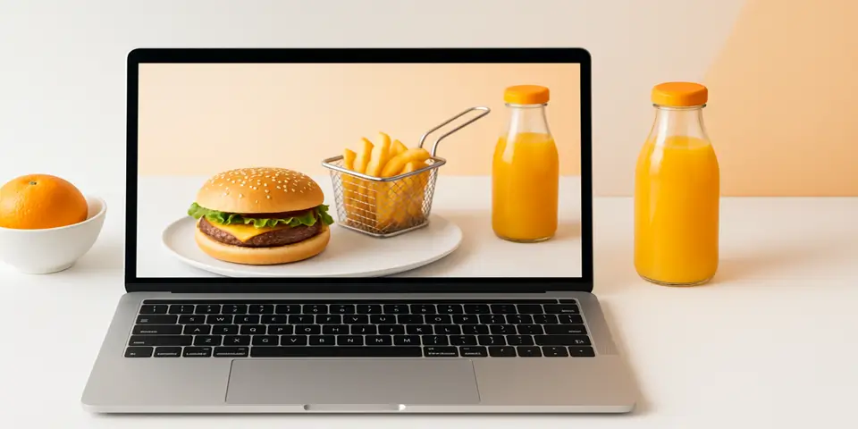 Laptop screen displaying digital charts and production efficiency data.