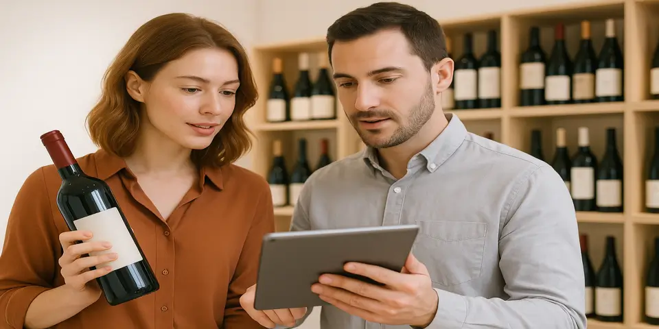 Marketing professionals analyzing digital strategies for winery growth.