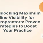 Chiropractic digital marketing strategy with title text and wellness icons.