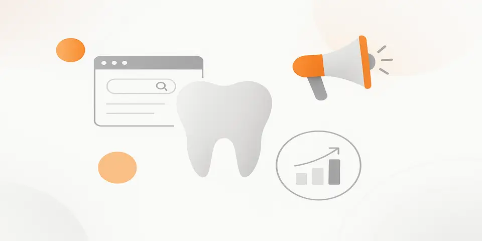 Abstract gradient design combining healthcare and digital technology motifs.