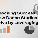 Dance studio concept blended with AI elements to represent digital transformation.