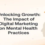 Digital marketing and mental wellness concepts combined in a modern featured design.