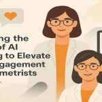 AI-driven marketing and patient engagement concepts illustrated with modern healthcare elements.