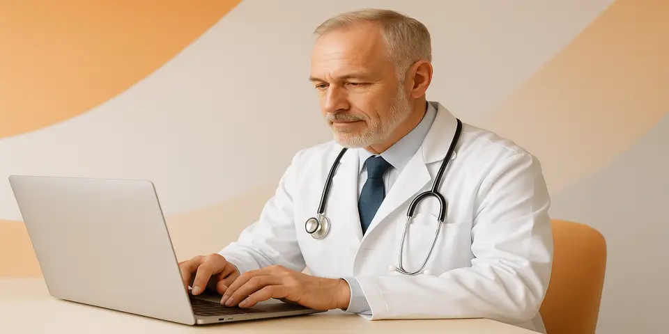 Professional analyzing digital performance data on a device.