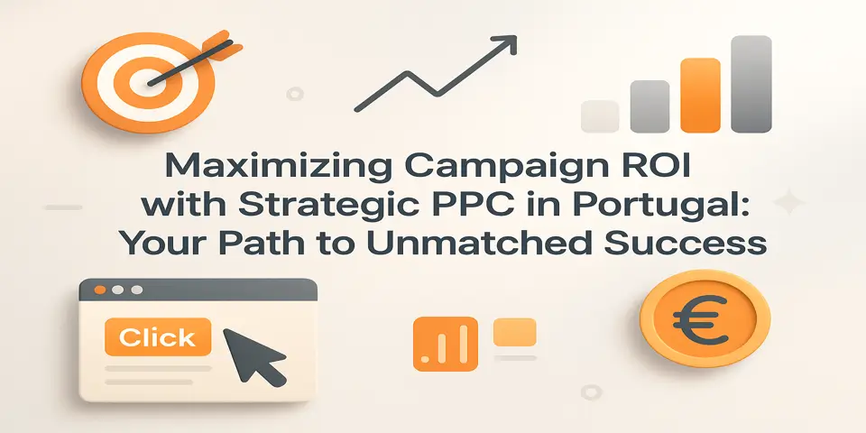 Strategic PPC campaign banner showcasing ROI growth in Portugal