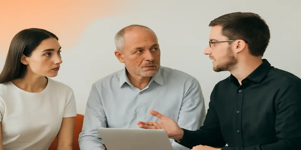 Professionals collaborating on digital sales strategies for medical equipment.