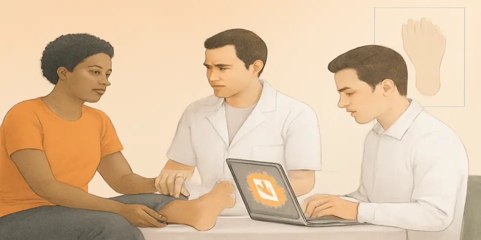 Podiatrists using AI-powered tools to enhance patient care.