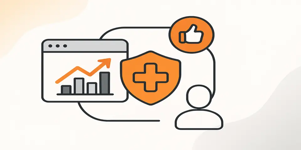 Abstract gradient shapes symbolizing modern digital transformation across service industries.